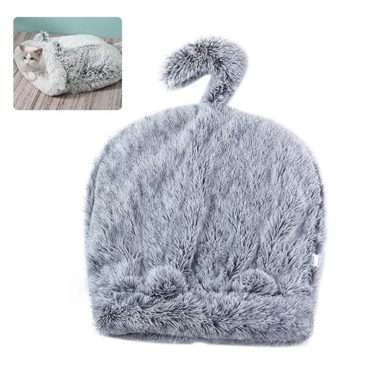 60x55 cm Warm Warm Winterplüschkatze Höhlenbett Halbbedeckung Schlafsack Haustiermatte - Grau
60x55 cm Warm Warm Winterplüschkatze Höhlenbett Halbbedeckung Schlafsack Haustiermatte - Grau