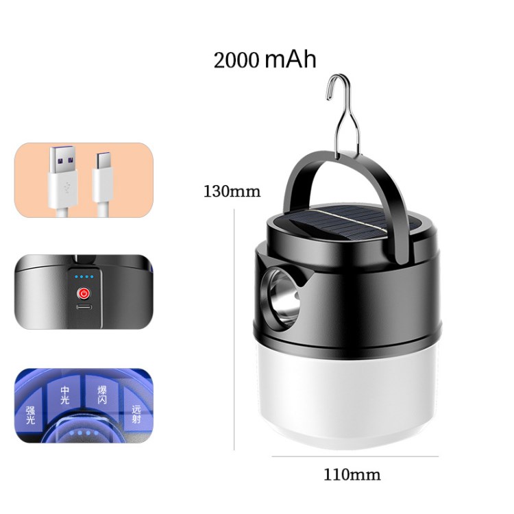 Outdoor Camping Lampe Notfallzeltlicht Wanderfischerei Nachtleuchte - Schwarz / 2000mah
Outdoor Camping Lampe Notfallzeltlicht Wanderfischerei Nachtleuchte - Schwarz / 2000mah