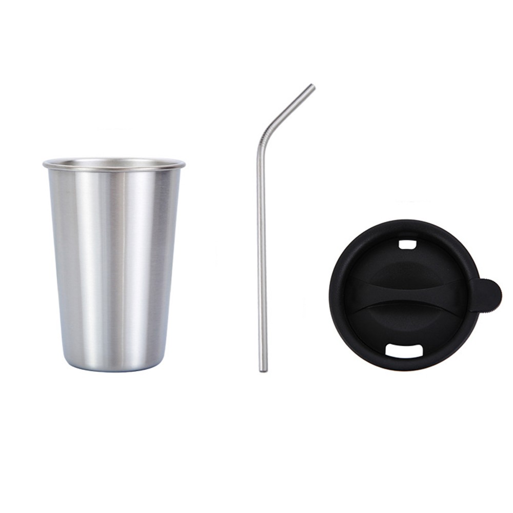 500ml 304 Stainless Steel Straw Lid Cup Set Coffee Mug Outdoor Juice Milk Tea Beer Cups - Silver
500ml 304 Stainless Steel Straw Lid Cup Set Coffee Mug Outdoor Juice Milk Tea Beer Cups - Silver