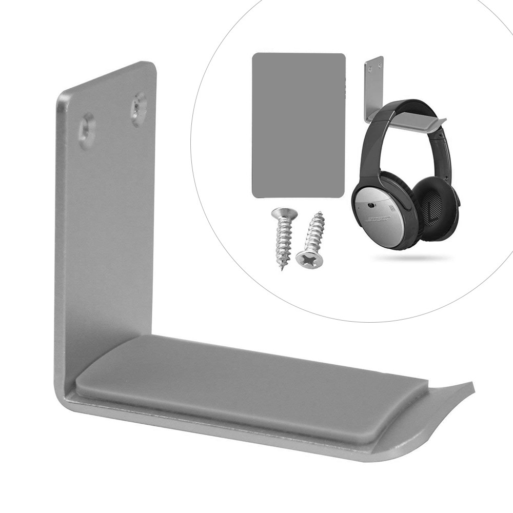 2 Mounting Ways Universal Headset Hanger Headphones Holder Hook for Home Studio Office - Silver
2 Mounting Ways Universal Headset Hanger Headphones Holder Hook for Home Studio Office - Silver