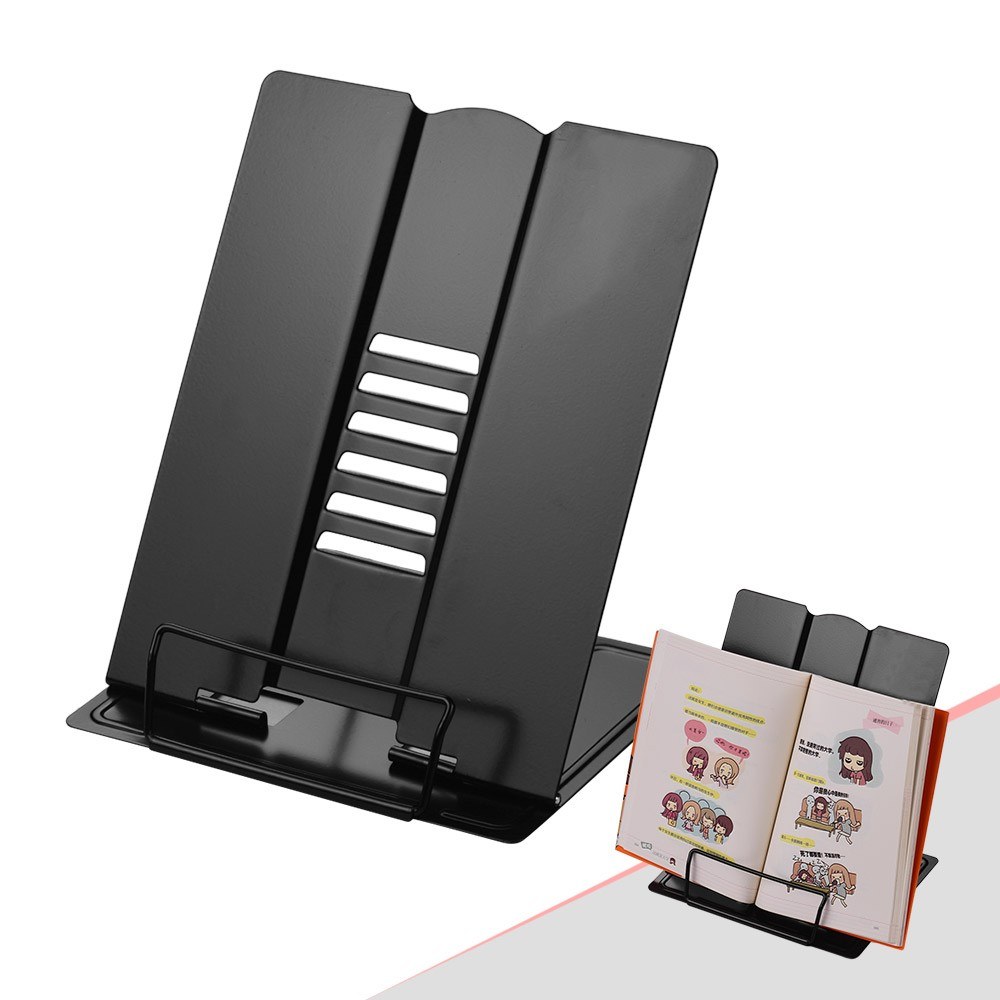 Stainless Steel 6-Angle Book Holder Adjustable Bookstand Bookshelf Document Holder Great Reading Tool - Black / Size: M
Stainless Steel 6-Angle Book Holder Adjustable Bookstand Bookshelf Document Holder Great Reading Tool - Black / Size: M