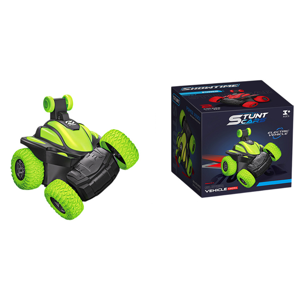 360 Degree Rotation Stunt Car with Light and Sound Electric Vehicle Toy for Children - Green