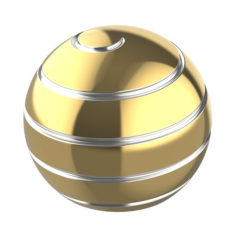 

55 -mm -silberlinien -design Glänzender Gyroskopie -ball Abnehmbarer Spinning Rund Ball Gyro Desktop Fingerspitzen -dekompressionsspielzeug - Gold