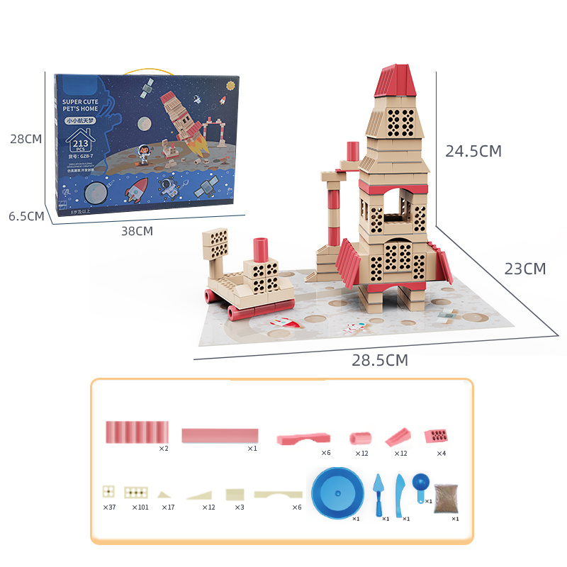 

GZB-7 213pcs / Set Space Rocket DIY Building Block Backstein Puzzle Spielzeugbaubaugruppe Blöcke Bildungsspielzeug Für Jungen, Mädchen