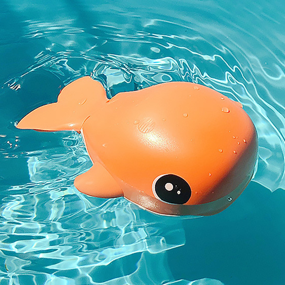 

Süße Walform Baby Bad Spielzeug Plastik Kleinkinder Wasserspielzeug Wind -up -uhrwerk Duschspielzeug - Orange / Wal
