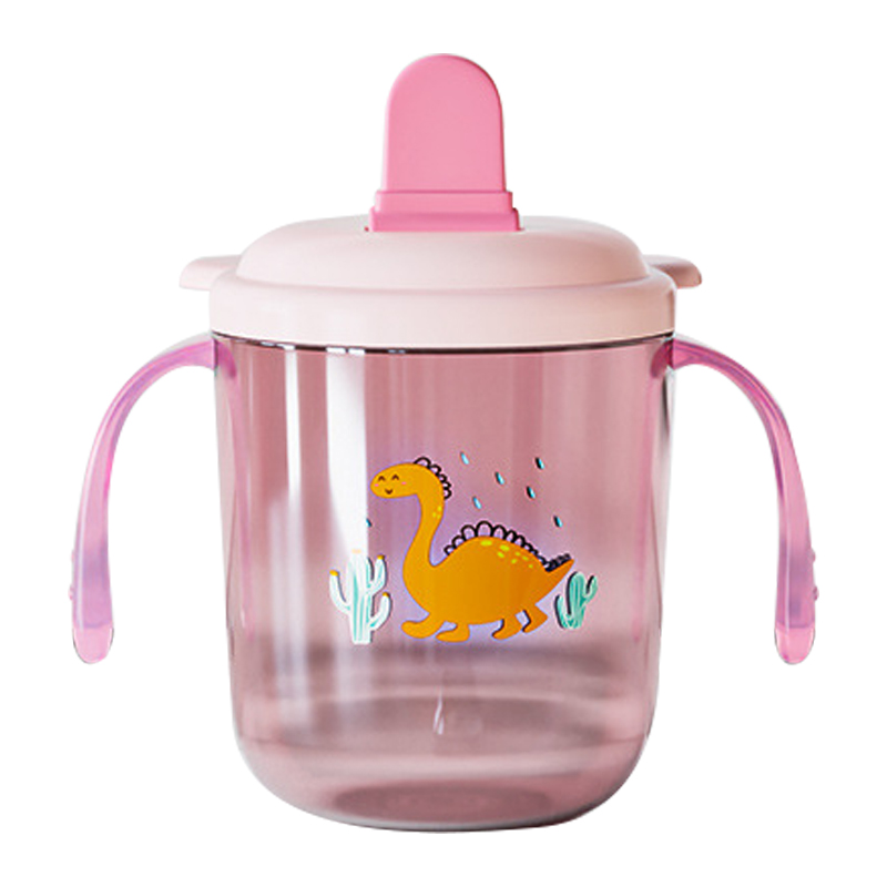 

250 ml Baby Feeding Cup Kinder Lernen Trinkflasche Mit Griffen ST (BPA Kostenlos, Kein FDA -zertifikat) - Hell-pink / Saugschale