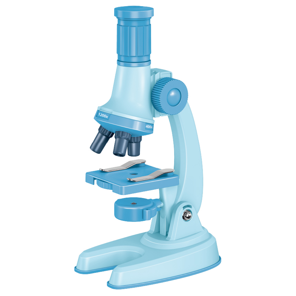 C2501 Children Calibrated 1200X Microscope Educational Toy STEM Optical Science Kit for Biology Experiments - Blue