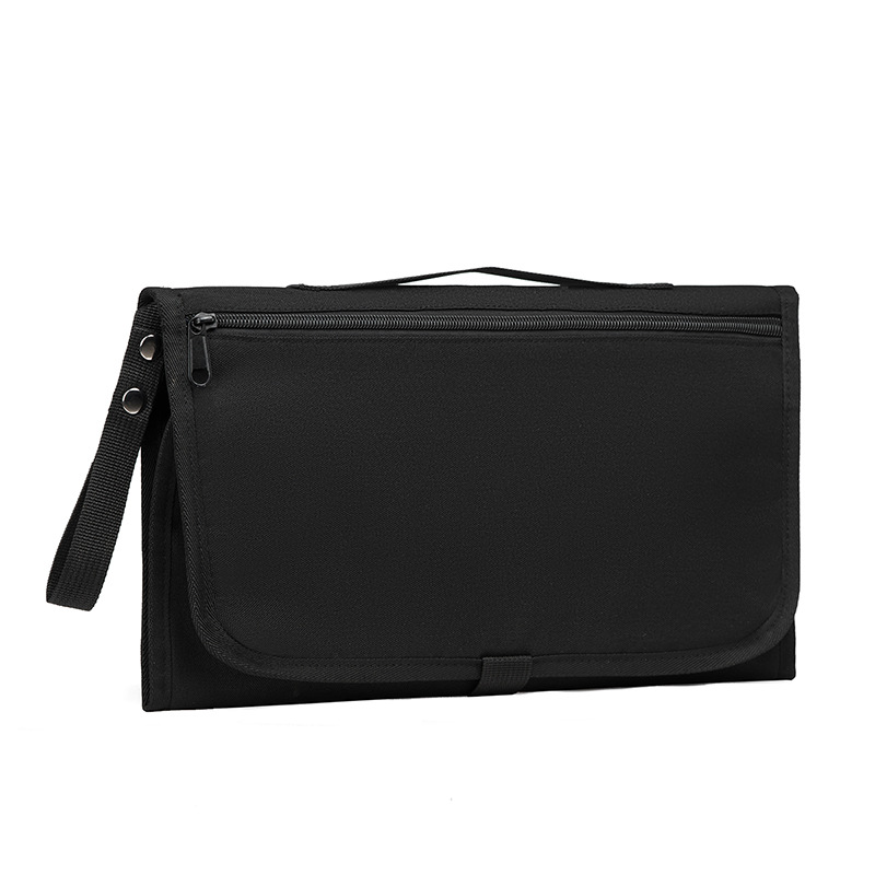 

ZS0123 Tragbare Faltbare Windelwickelmatte Outdoor -windelwechsel Mit Aufbewahrungstaschen Für Kleinkinder -säuglinge - Schwarz