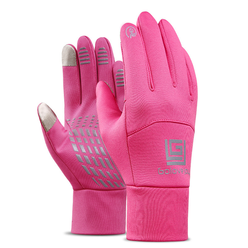 

Winter Warm Full Finger Touch Screen Gloves Waterproof Cycling Gloves for Women - Pink, Size: M