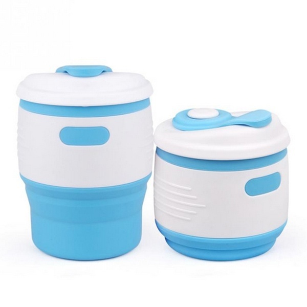 

Outdoor Camping Drinking Cup Food-Grade Silicone Collapsible Cup - Blue