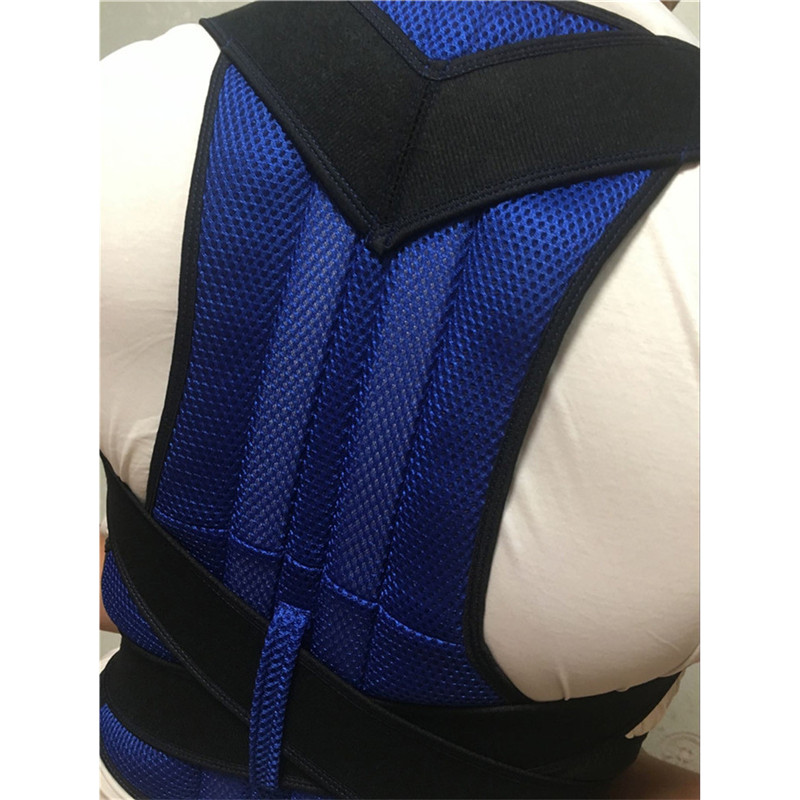 

Fully Adjustable Back Brace Posture Corrector for Men and Women - Blue / Size: L