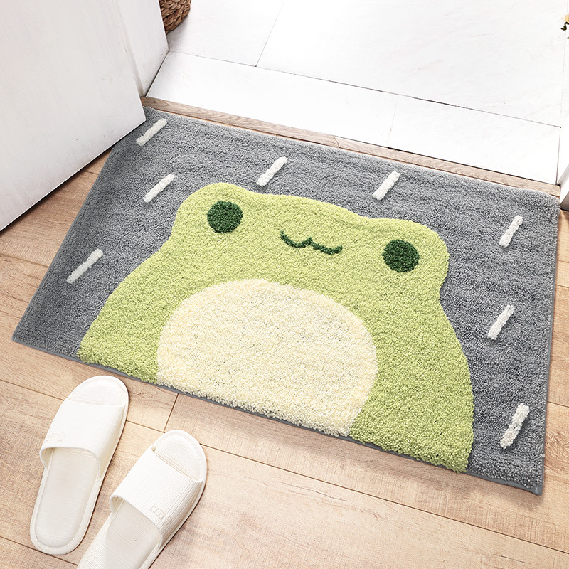 

Soft Bathroom Bath Mat Non-Slip Water Absorption Room Floor Rug Carpet - Frog/50x80cm