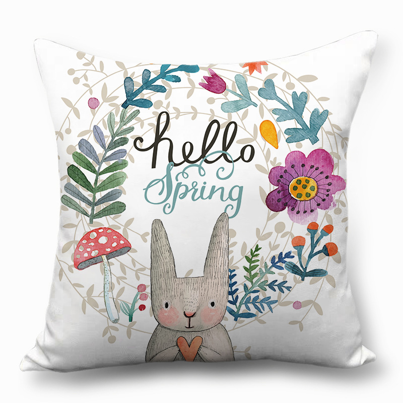 

Easter Bunny Eggs Throw Pillow Cover Soft Square Pillow Case 44x44cm - TP0017-6
