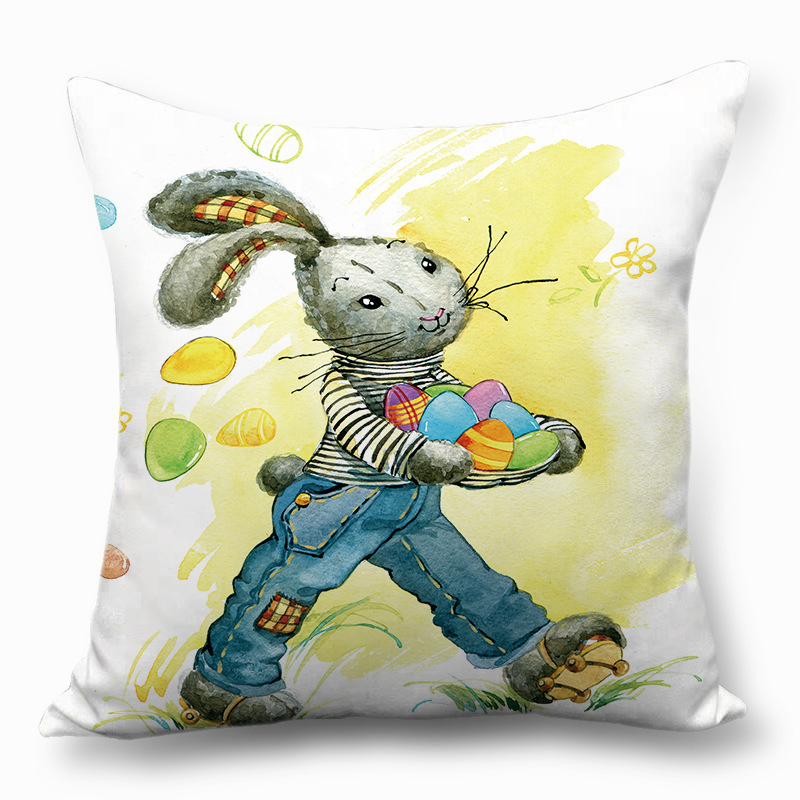 

Easter Bunny Eggs Throw Pillow Cover Soft Square Pillow Case 44x44cm - TP0017-10