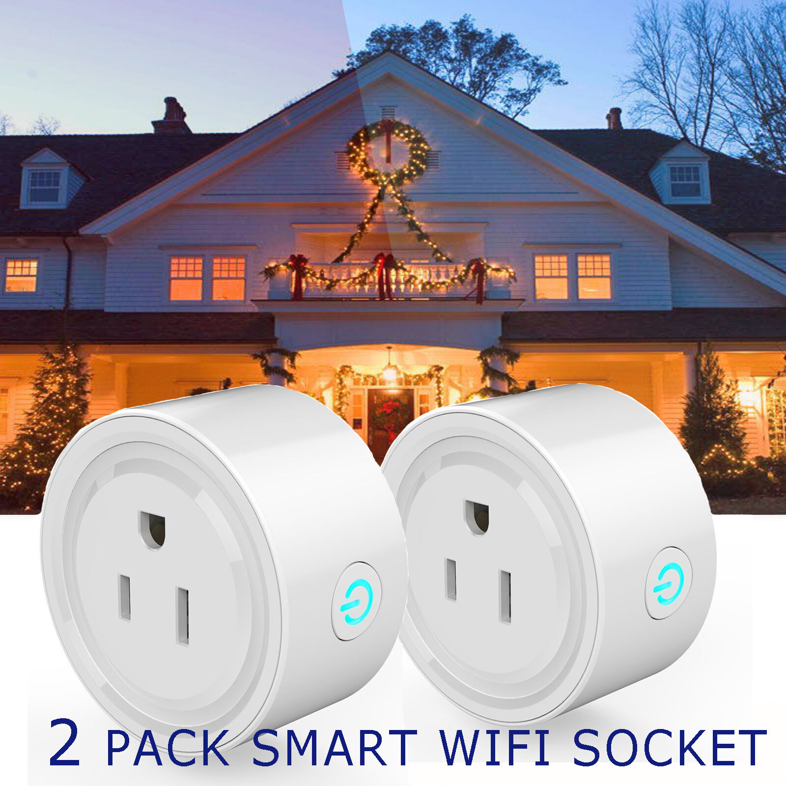 

Мини Wi-Fi Выходной Штекер Smart Switch С Echo Alexa Пульт Дистанционного Управления US Universal - 2 Шт