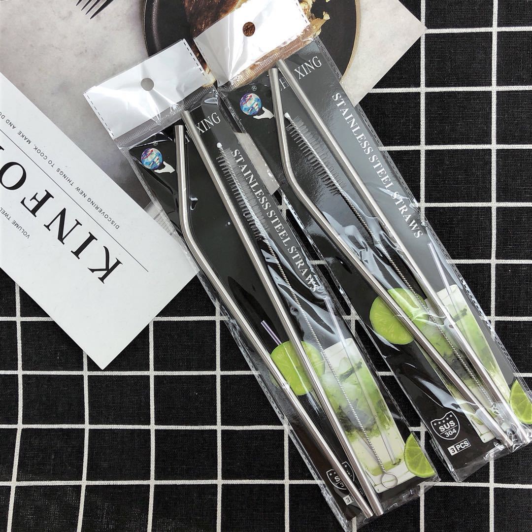 

3 PCS Stainless Steel Summer Cool Ice Drinking Liquid Eco Straw