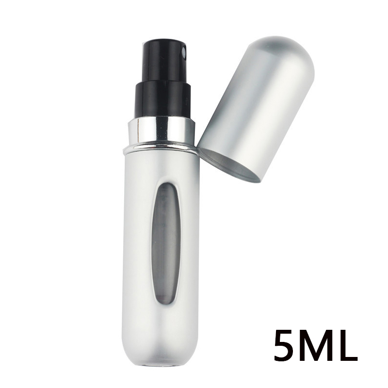 

5ml Mini Portable Travel Perfume Bottle Spray Pump - Silver