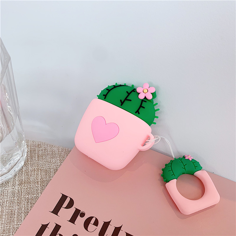 

Anti-fall Cactus Silicone AirPods Cover for Apple AirPods with Wireless Charging Case (2019) / AirPods with Charging Case (2019) (2016) - Deep Pink, Apple AirPods with Charging Case (2019)