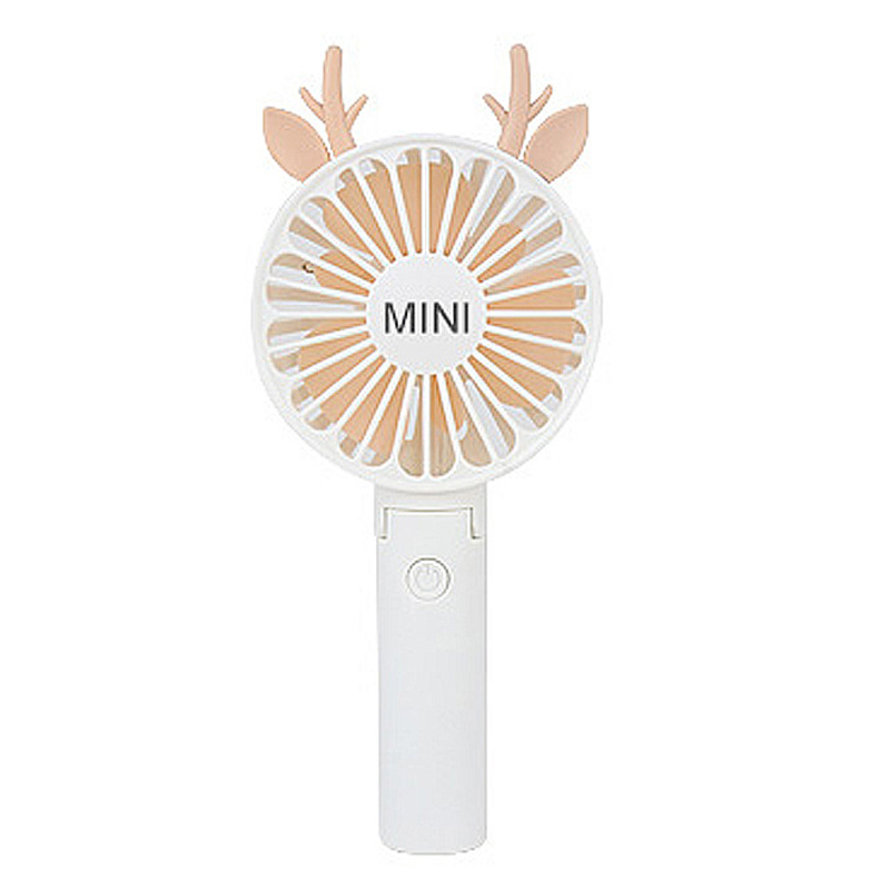 

Cute Folding Handheld Mini USB Rechargeable Fan - Khaki Deer Horn