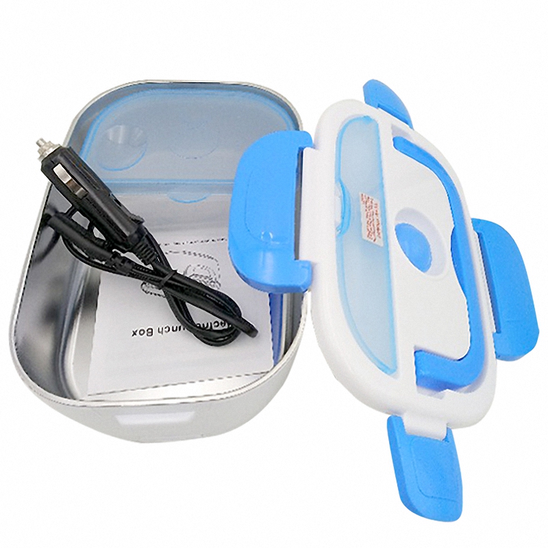 

Portable 12V Car Adapter Electric Lunch Box Heated Compact Bento Food Warmer - Blue