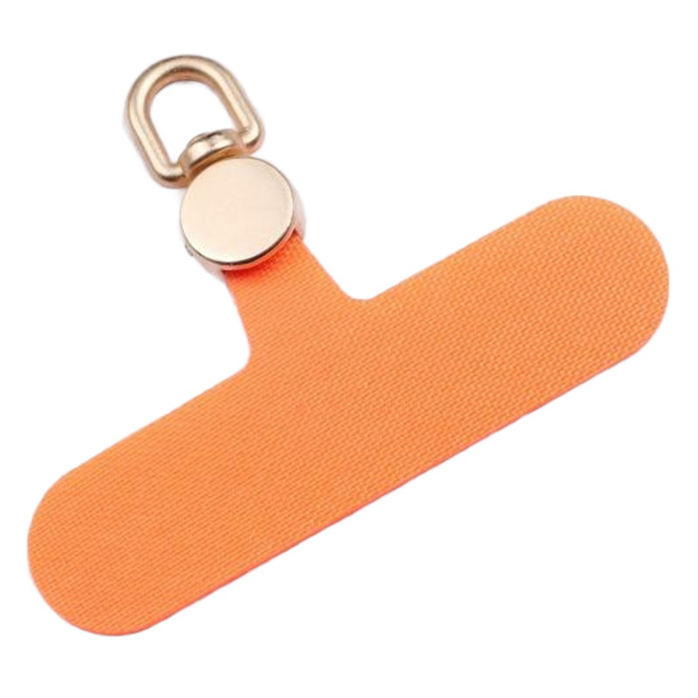 Phone Tether Tab Rotatable Gold Ring Cloth Universal Phone Lanyard Patch - Orange / 6mm Thick