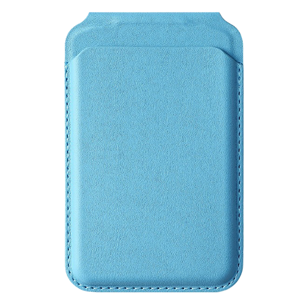 M66 Magnetic Card Holder Wallet Kickstand PU Leather Secure Bank Card Bag - Baby Blue