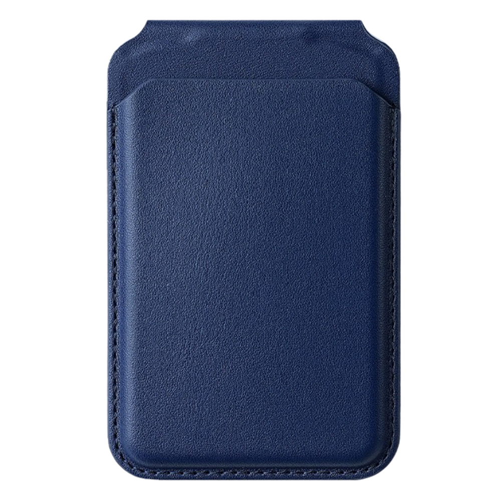 M66 Magnetic Card Holder Wallet Kickstand PU Leather Secure Bank Card Bag - Blue