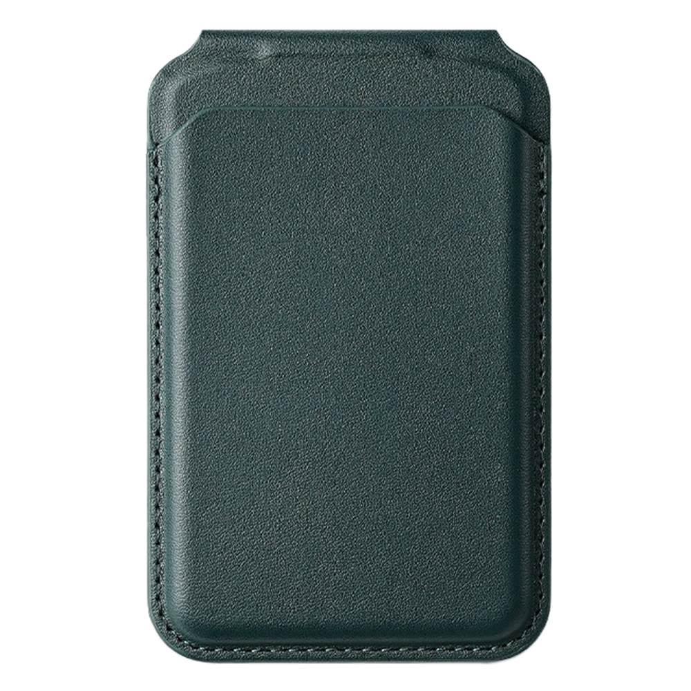M66 Magnetic Card Holder Wallet Kickstand PU Leather Secure Bank Card Bag - Dark Green