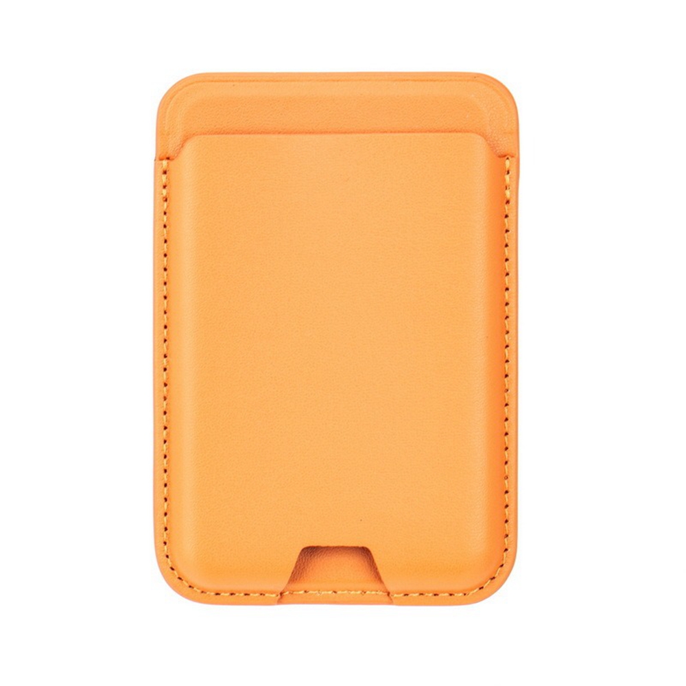 Magnetic Card Holder PU Leather Card Pouch Sleeve - Yellow