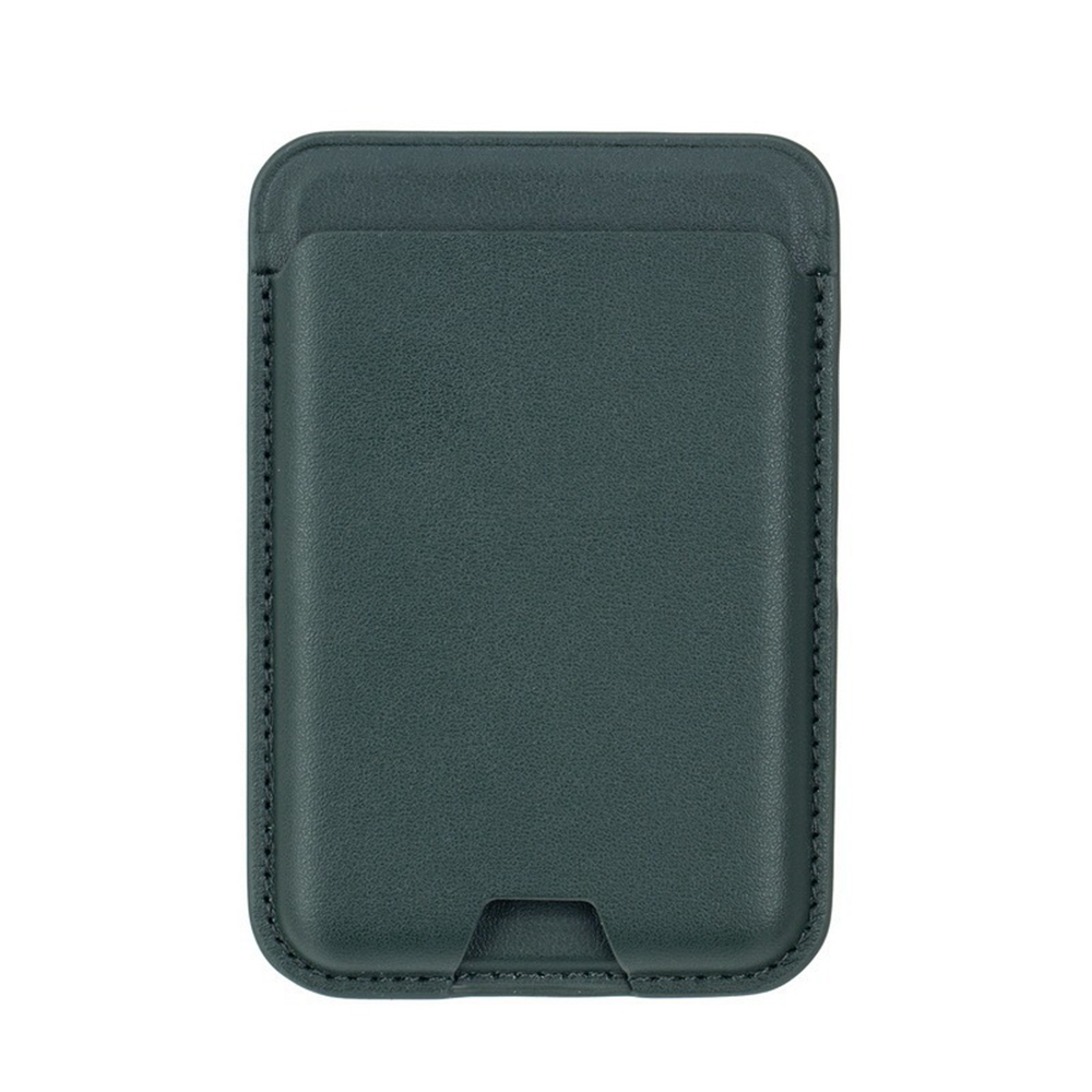 Magnetic Card Holder PU Leather Card Pouch Sleeve - Green