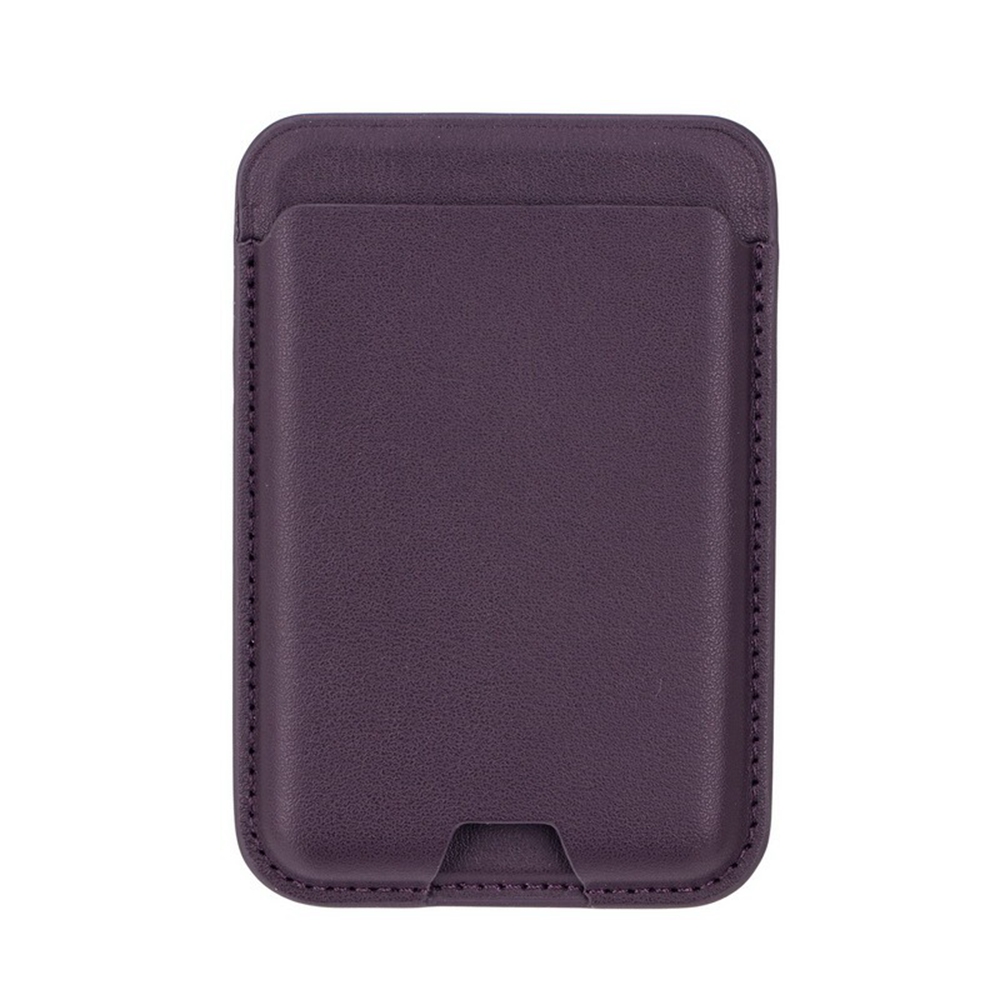 Magnetic Card Holder PU Leather Card Pouch Sleeve - Cherry Color