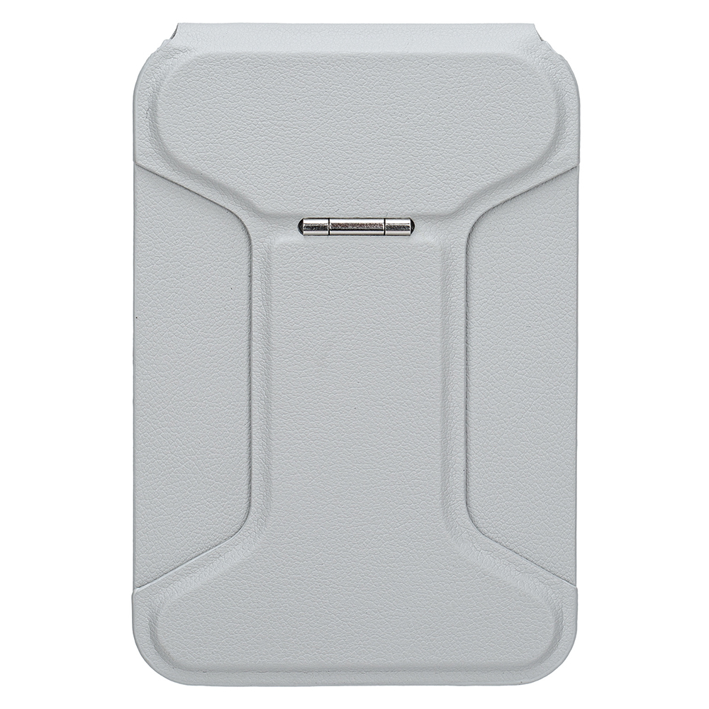 I-Type Kickstand Magnetic Adjustable Angle Metal + PU Leather Handheld Phone Holder Stand - Grey