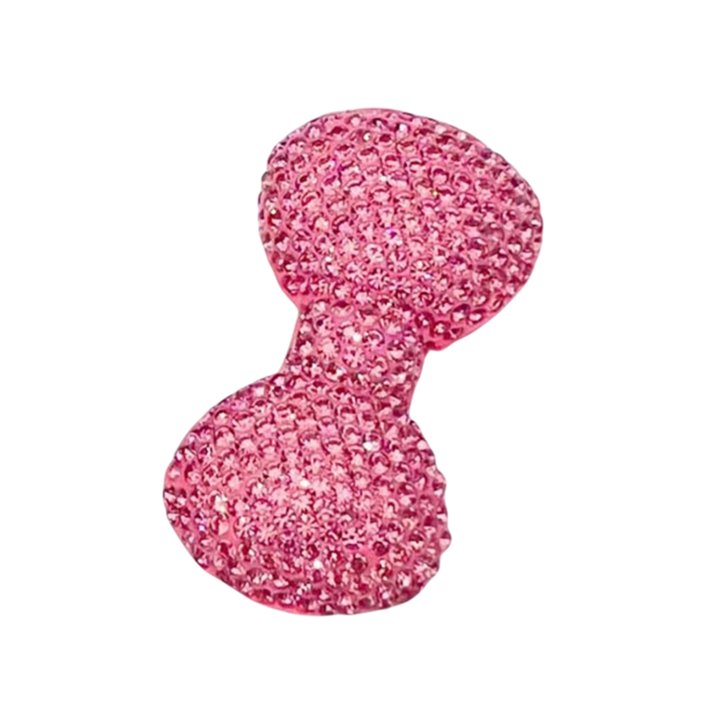 47x26mm DIY Phone Case Charms Rhinestone Decorated Clay Bowknot Ornament Accessory - Pink