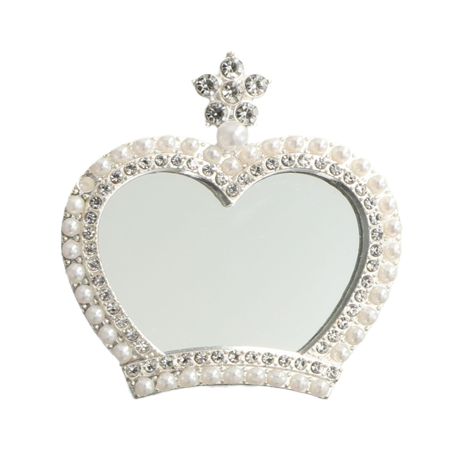 DIY Phone Case Accessory Crown Heart Bow Charm Alloy Rhinestone Decor with Glass Mirror
