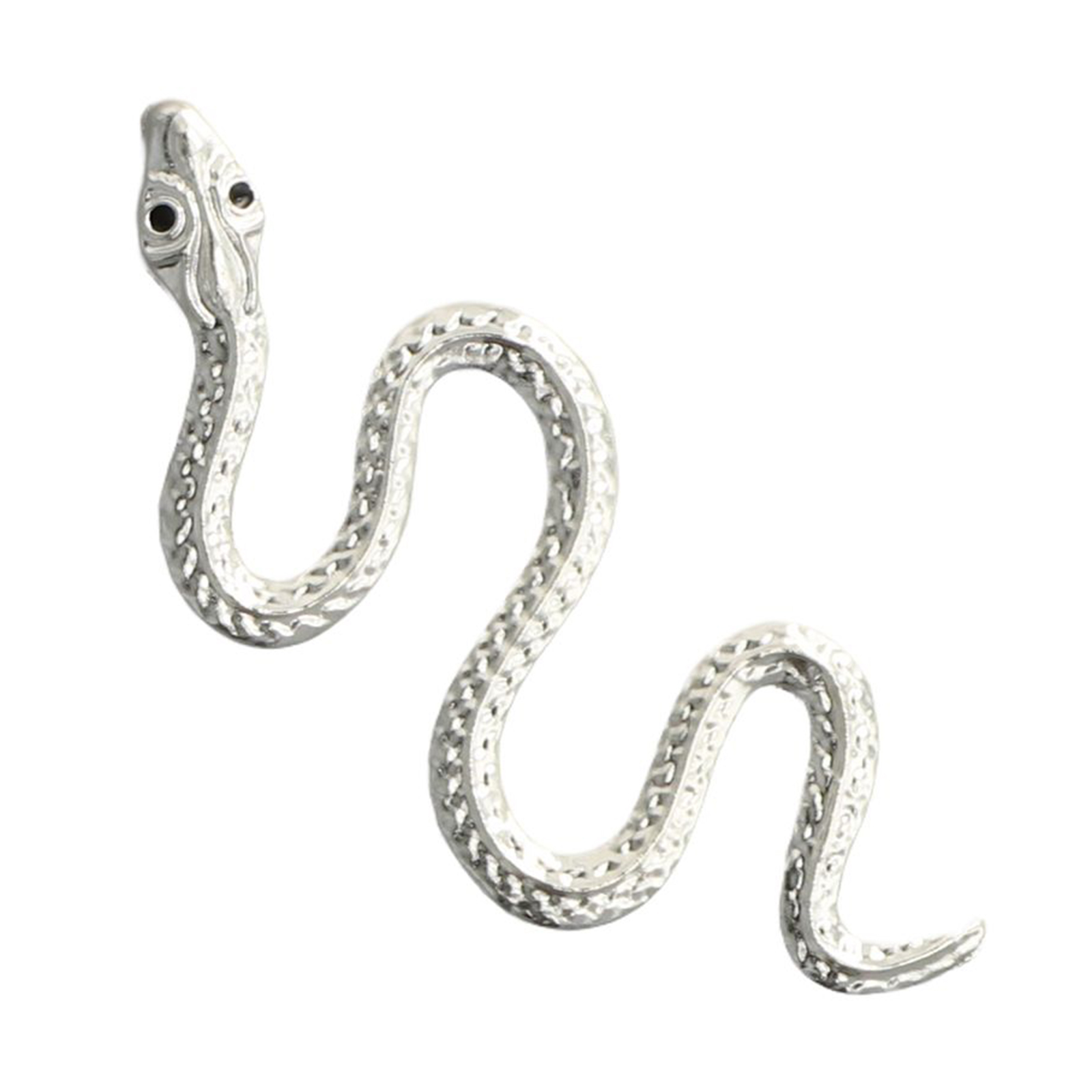 Metal Snake Charm for DIY Phone Case Decoration Accessory - Silver