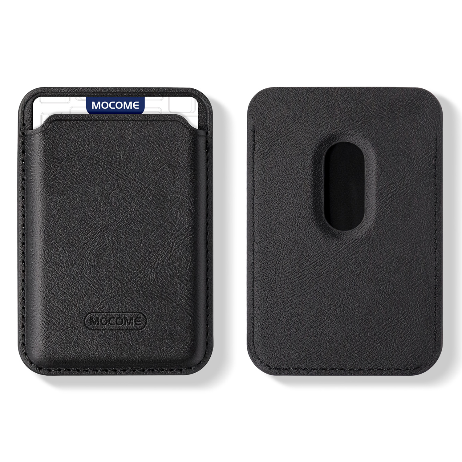 RFID Blocking Card Holder Strong Magnetic Attachment Cell Phone Back Card Bag - Black