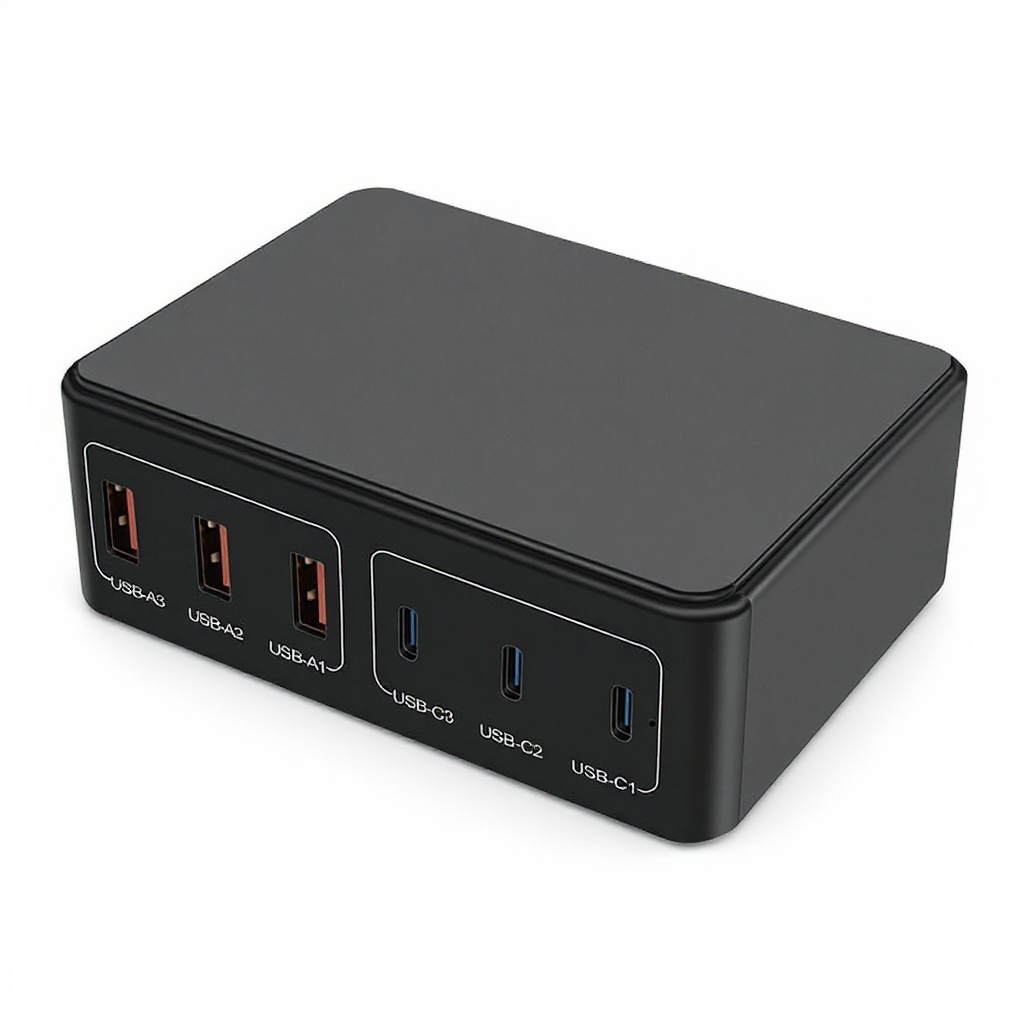 HENGHUAWEI 100W PD Fast Charger Multi-Port USB Digital Display Charging Block for Laptop/MacBook/iPad/iPhone - US Plug