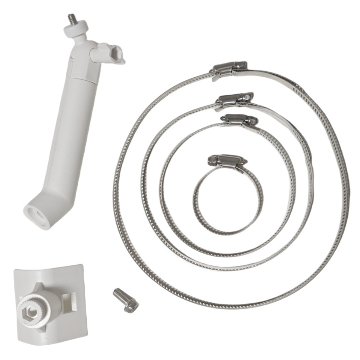 Outdoor Pole Mount 360 Degree Rotation Security Camera Bracket for Arlo / Ring / Wyze / Eufy Solar Panel - White
