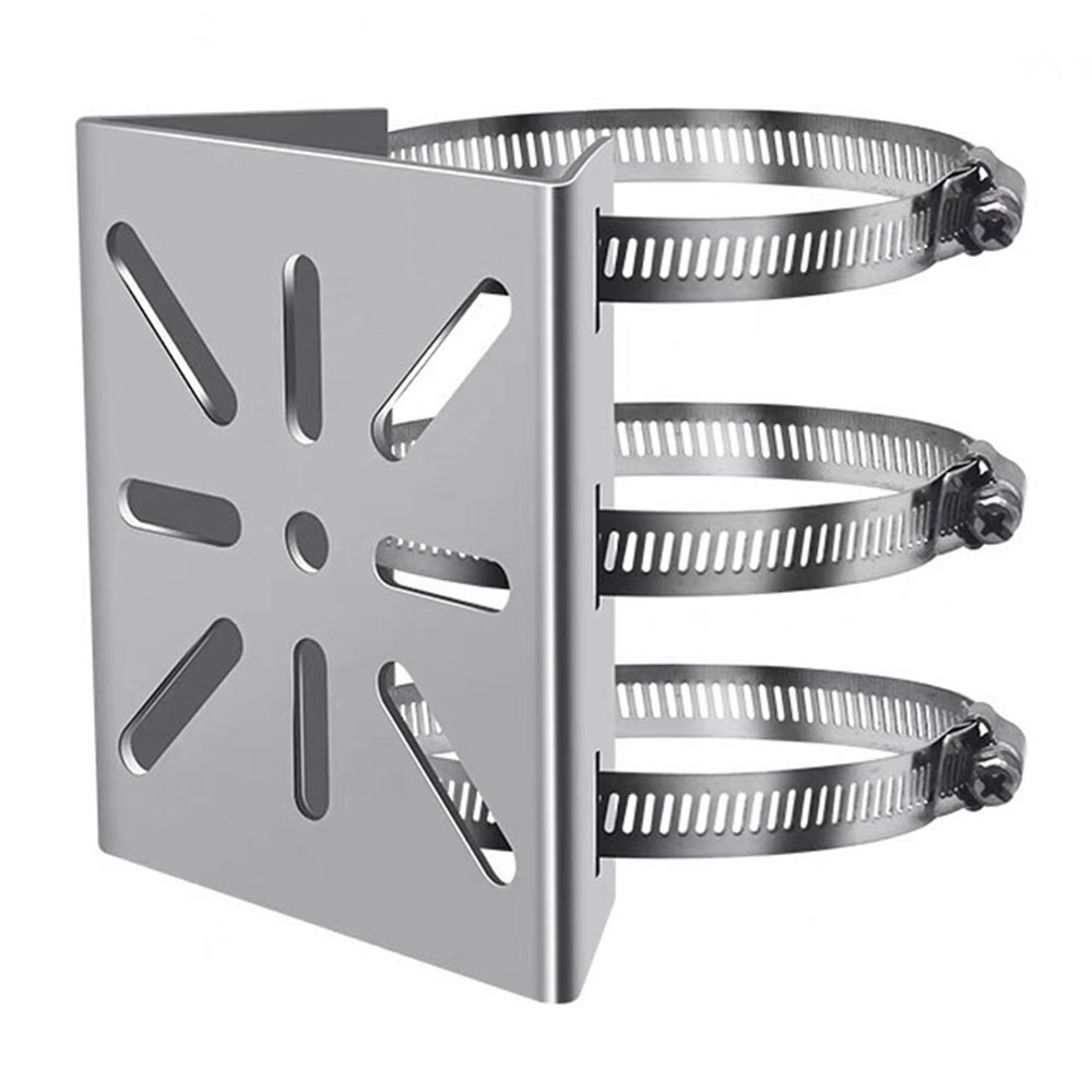 CCTV Camera Mount Weatherproof Stainless Steel Pole Clamp Bracket for Outdoor Surveillance