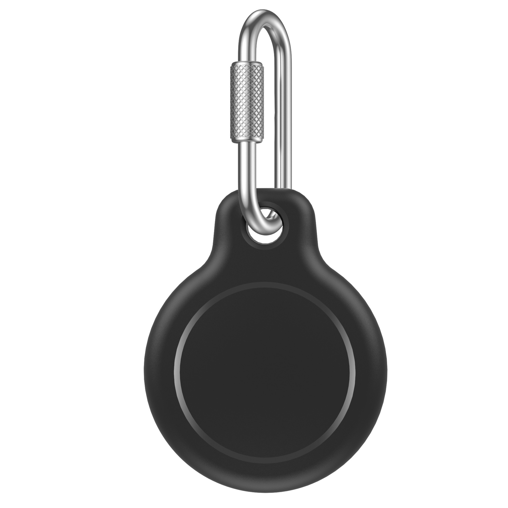 CT31 For Apple AirTag Waterproof TPU Case Tracker Protective Cover with Stainless Steel Nut Lock - Black