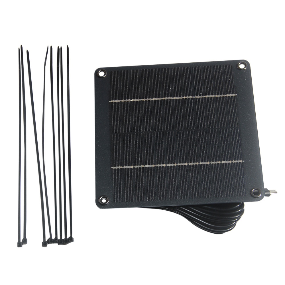 4W 12V Monocrystalline Silicon Solar Panel with Type-C Interface for Outdoor Garden Light / Security Camera Charging Board - 150 X 150mm