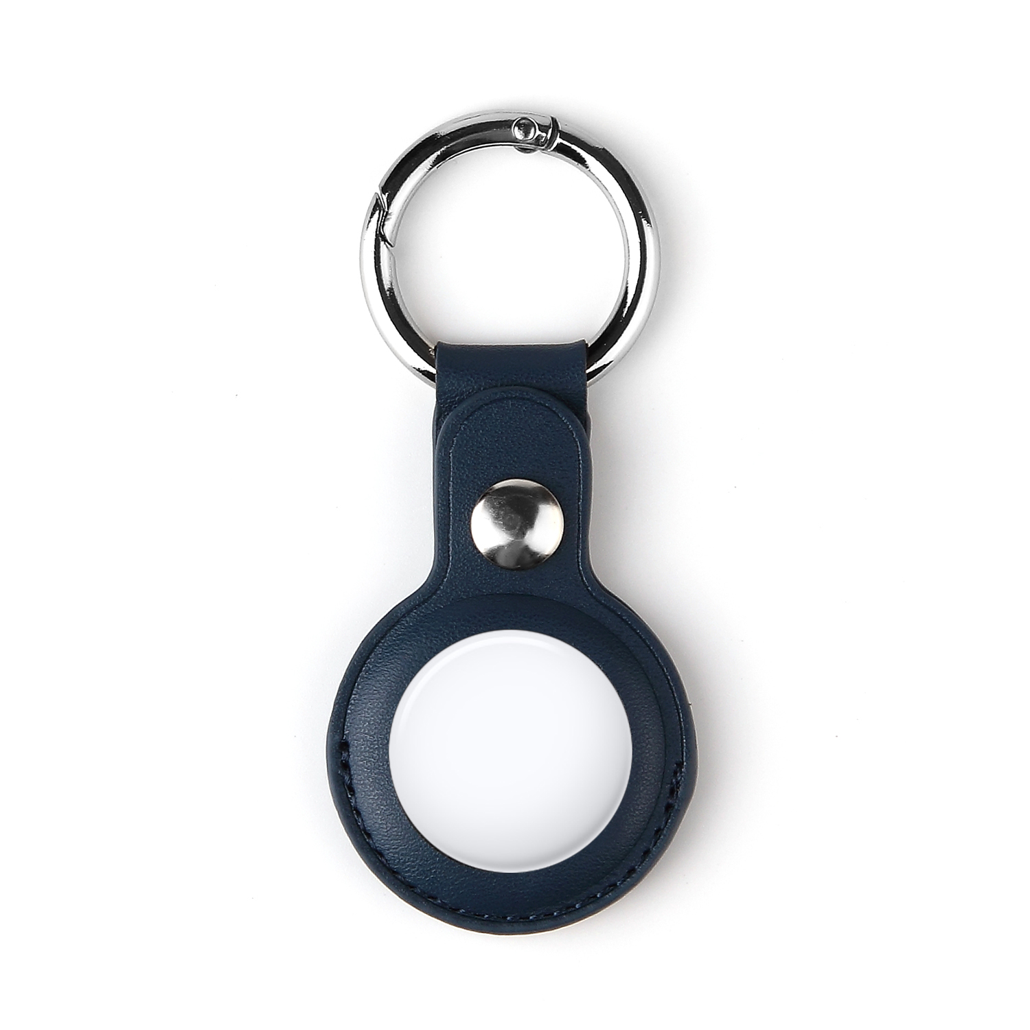 

Split Leather Protective Case with Metal Key Ring for Apple AirTag - Dark Blue, AirTag