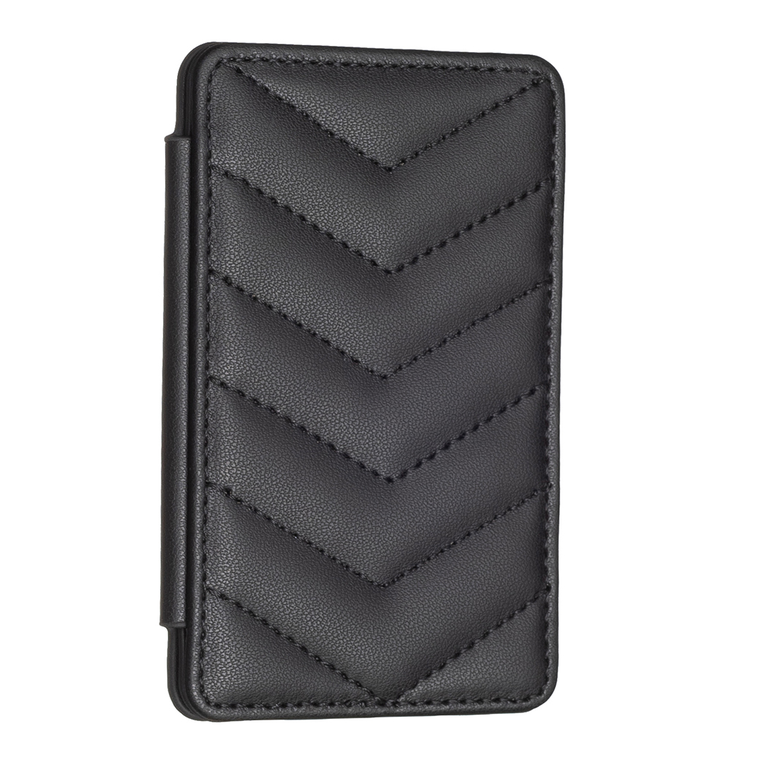 

BFK02 Telefonkartenhalter Leder -id Case Aufkleber 3D -wellenmuster -taschenbeutel Für Telefonhülsen - Schwarz, Universal