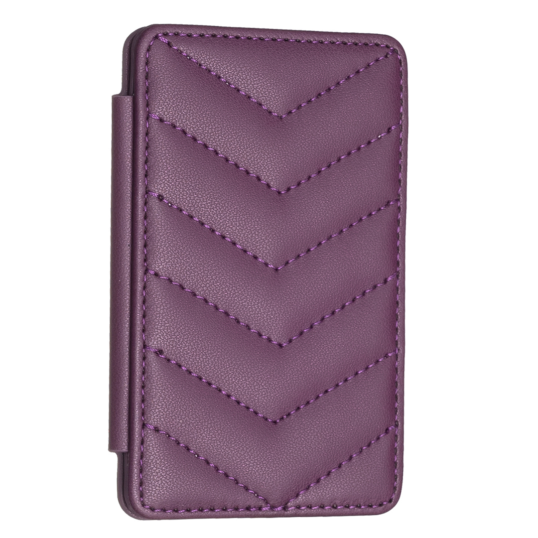 

BFK02 Telefonkartenhalter Leder -id Case Aufkleber 3D -wellenmuster -taschenbeutel Für Telefonhülsen - Dunkelviolett, Universal