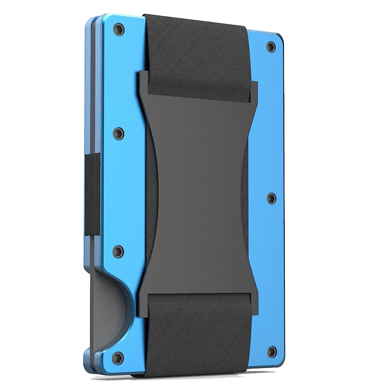 

Metallkartenhalter Minimalist Slim Clip Wallet Pocket Cash Credit Credit Inhaber - Blau
