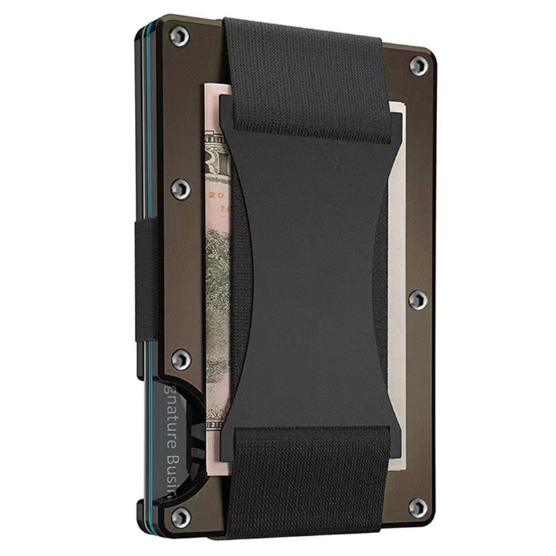 

Metallkartenhalter Minimalist Slim Clip Wallet Pocket Cash Credit Credit Inhaber - Kaffee
