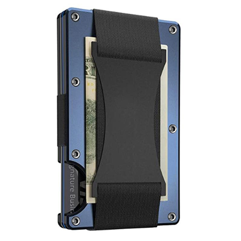 

Metallkartenhalter Minimalist Slim Clip Wallet Pocket Cash Credit Credit Inhaber - Saphir