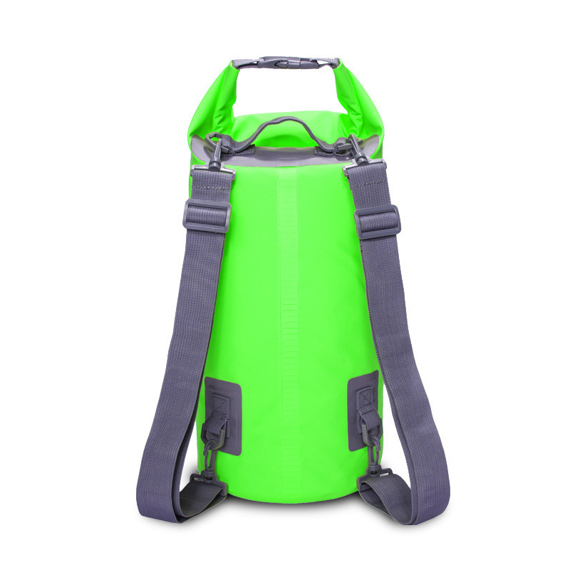 

15L Waterproof Dry Bag Bucket Backpack for Kayaking Rafting Beach - Green