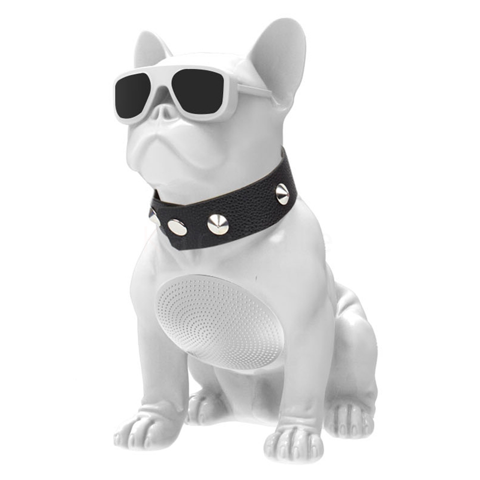

CH-M10 Creative Bulldog Shape Stereo Wireless Bluetooth Music Speaker Support TF/U-Disk/FM - White, iPhone 12 mini