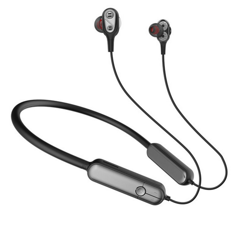 

Bluetooth 5.0 Наушники Спортивные Беспроводные Стерео Наушники Шокирующие Четыре Рога - Черный / Серый, iPhone 12 mini